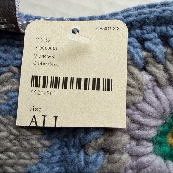 Free People Blue and Green Crochet Lana Cowl Neck Warmer by French Knot-One Size - Picture 8 of 10